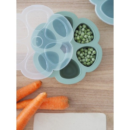 Beaba - CONTENITORE MULTIPORZIONE SILICONE 6x 90ml - Colore: Verde
