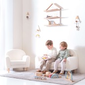 Alondra - Divano per bambini doppio Code due - Versione Alondra: Teddy Beige