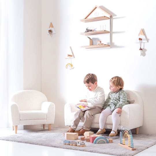 Alondra - Divano per bambini doppio Code due - Versione Alondra: Teddy Beige