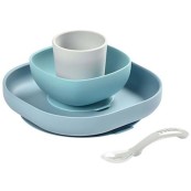 Beaba - Set Pappa con ventosa in Silicone 4pz - Colore: Giungla