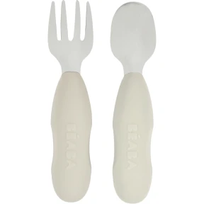 Beaba - Set di 2 posate educative in acciaio inox