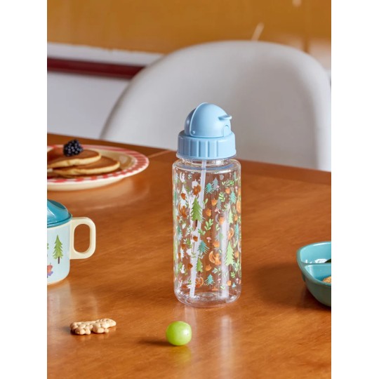 Rice - Borraccia in plastica con cannuccia - 450ml - Colore Rice: Blu