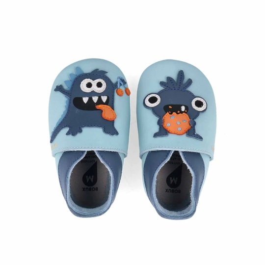 Bobux - Scarpina Soft Sole Tg. M - La cosa migliore dopo i piedi scalzi! - Colore Bobux: Messy Monster Blue