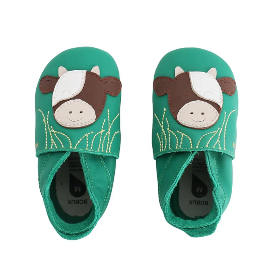 Bobux - Scarpina Soft Sole Tg. M - La cosa migliore dopo i piedi scalzi! - Colore Bobux: Mucca smeraldo