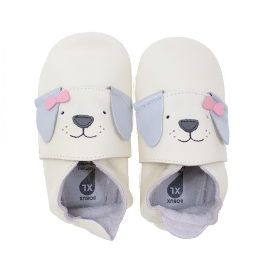 Bobux - Scarpina Soft Sole Tg. XL - La cosa migliore dopo i piedi scalzi! - Colore Bobux: Cagnolino Vanilla