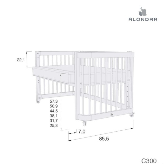 Alondra - Kit Fianco letto per Crea Due - Tre