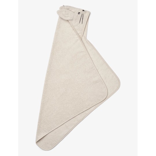 Liewood - Accappatoio a triangolo baby - con cappuccio - 100% Cotone biologico - Colore Liewood: Rabbit Sandy