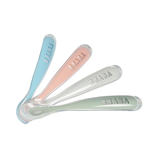 Beaba - Set 4 Cucchiai Ergonomici Prime Pappe – Silicone - Colore: Rosa
