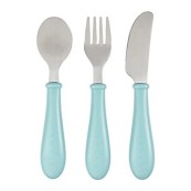 Beaba - Set Posate Ergonomiche in Acciaio - Dai 12 mesi - Colore: Verde