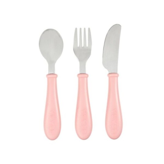 Beaba - Set Posate Ergonomiche in Acciaio - Dai 12 mesi