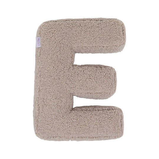 Betty's Home - Cuscino decorativo Alfabeto - Lettera E - Colore: Teddy Mocha