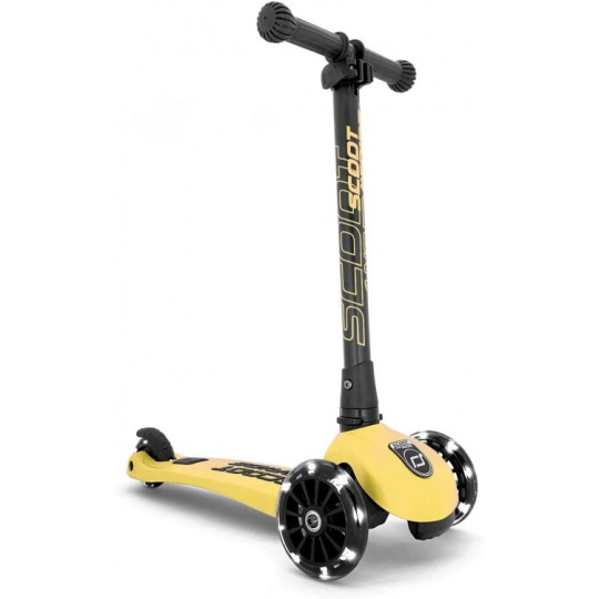 Scoot&Ride - Monopattino a 3 ruote HighWaykick 3 - Pieghevole e ruote Led - Colore: Lemon
