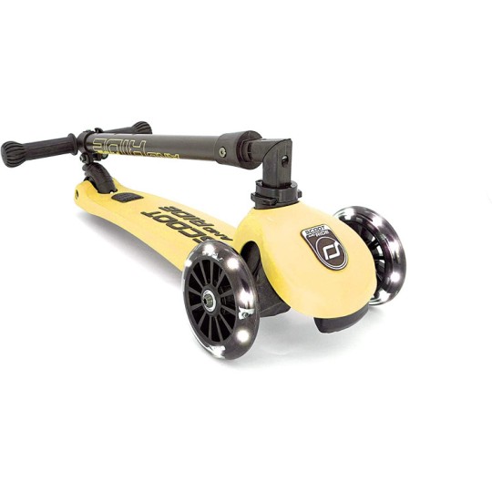 Scoot&Ride - Monopattino a 3 ruote HighWaykick 3 - Pieghevole e ruote Led - Colore: Lemon