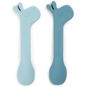 Done by Deer - Set 2 Cucchiai in Silicone per Bambini - Lalee - Colore: Blu