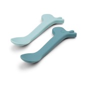Done by Deer - Set 2 Cucchiai in Silicone per Bambini - Lalee - Colore: Blu