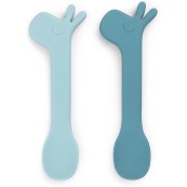 Done by Deer - Set 2 Cucchiai in Silicone per Bambini - Lalee - Colore: Blu