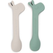 Done by Deer - Set 2 Cucchiai in Silicone per Bambini - Lalee - Colore: Verde