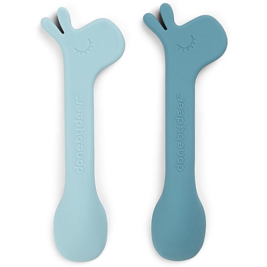 Done by Deer - Set 2 Cucchiai in Silicone per Bambini - Lalee - Colore: Blu