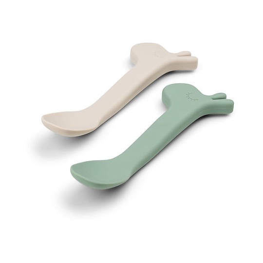 Done by Deer - Set 2 Cucchiai in Silicone per Bambini - Lalee - Colore: Verde