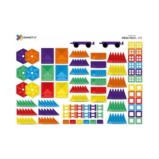 Connetix - 212 Pezzi - Mega Set - Arcobaleno - 100% Plastica ABS Atossica