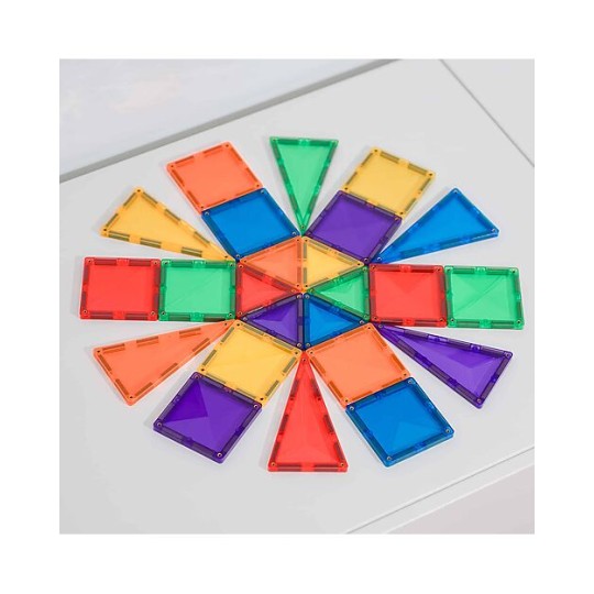 Connetix - 24 Pezzi - Tessere Magnetiche - Confezione Mini - Arcobaleno - 100% Plastica ABS Atossica