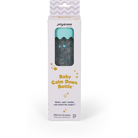 Jellystone Design - Gioco Sensoriale - Baby Calm Down Bottle - con Glitter - Colore: Blu