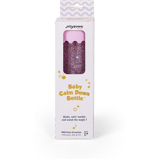 Jellystone Design - Gioco Sensoriale - Baby Calm Down Bottle - con Glitter - Colore: Rosa