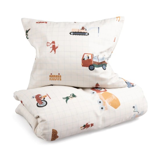 Sebra - Set biancheria da letto - Cotone Biologico - Varianti Sebra: Busy Builders