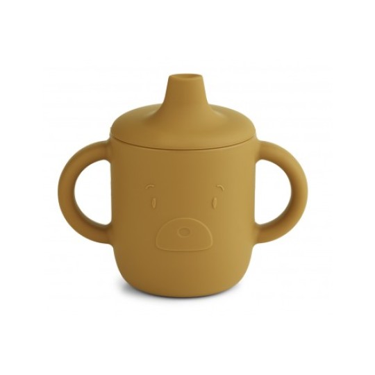 Liewood - Tazza Sippy con Beccuccio e Manici Neil Cup - 150 ml - Colore Liewood: Mr.Bear Golden Caramel