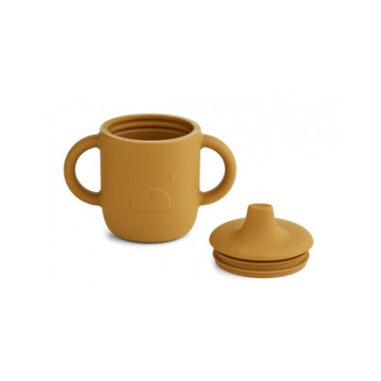 Liewood - Tazza Sippy con Beccuccio e Manici Neil Cup - 150 ml - Colore Liewood: Mr.Bear Golden Caramel