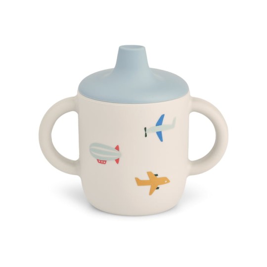 Liewood - Tazza Sippy con Beccuccio e Manici Neil Cup - 150 ml - Colore Liewood: Aviator / Ecrù