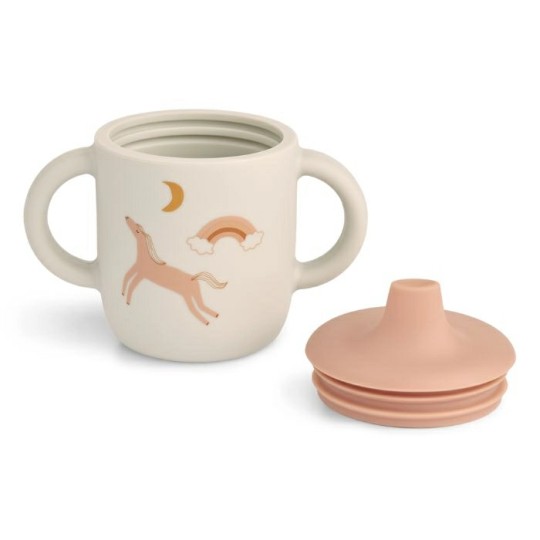 Liewood - Tazza Sippy con Beccuccio e Manici Neil Cup - 150 ml - Colore Liewood: Dream / Ecrù