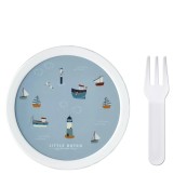 Little Dutch - Contenitore porta frutta con forchetta 300ml - Colori Little Dutch: Sailors Bay Blu