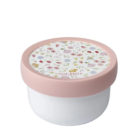 Little Dutch - Contenitore porta frutta con forchetta 300ml - Colori Little Dutch: Flowers & Butterflies