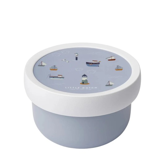 Little Dutch - Contenitore porta frutta con forchetta 300ml - Colori Little Dutch: Sailors Bay Blu