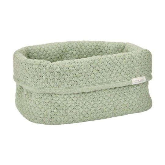 Little Dutch - Cestino portatutto grande in Tricot - 25x15x15cm - Colori Little Dutch: Pure Sage