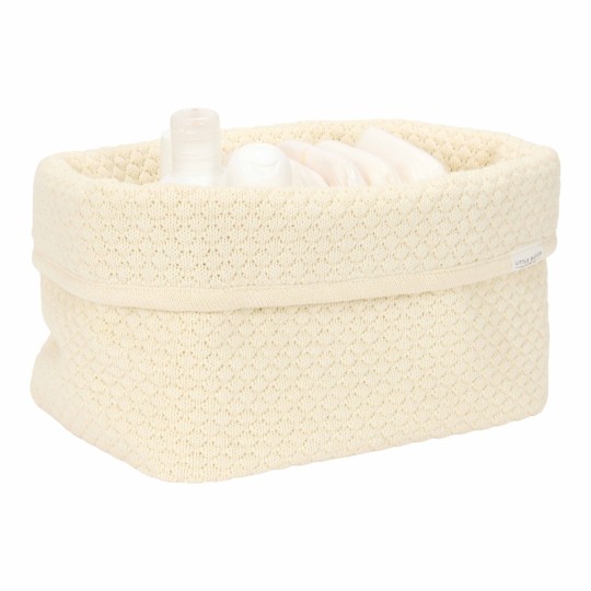 Little Dutch - Cestino portatutto grande in Tricot - 25x15x15cm - Colori Little Dutch: Pure Soft White