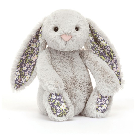 Jellycat - Peluche morbido Coniglio Blossom argentato