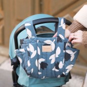 Nobodinoz - Organizer per Passeggino Hyde Park - Pratico, Elegante e Funzionale - Colori Nobodinoz: Blue Black Tulips