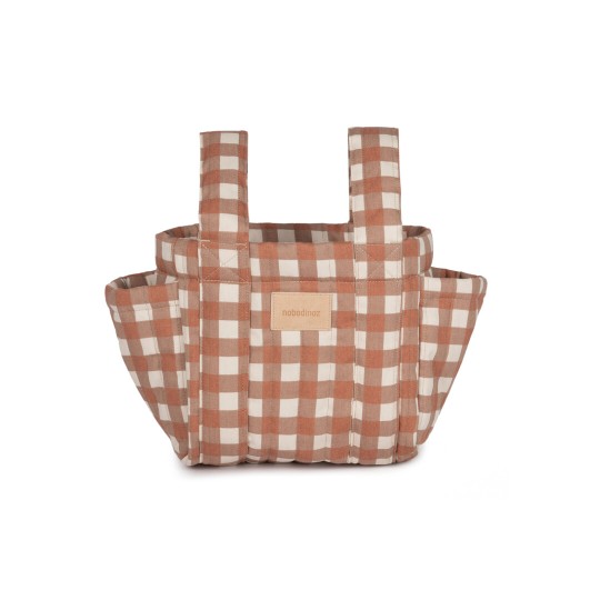 Nobodinoz - Organizer per Passeggino Hyde Park - Pratico, Elegante e Funzionale - Colori Nobodinoz: Terracotta Checks