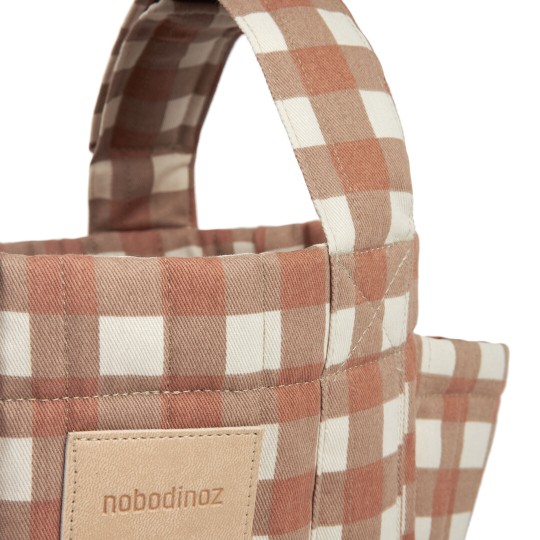 Nobodinoz - Organizer per Passeggino Hyde Park - Pratico, Elegante e Funzionale - Colori Nobodinoz: Terracotta Checks