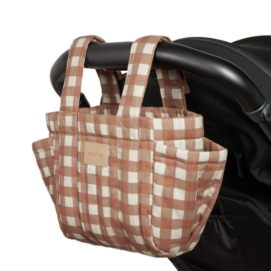 Nobodinoz - Organizer per Passeggino Hyde Park - Pratico, Elegante e Funzionale - Colori Nobodinoz: Terracotta Checks