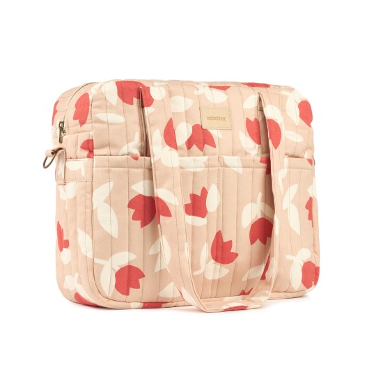 Nobodinoz - Borsa Organizer per Passeggino Hyde Park - 38x33x16 cm - Colori Nobodinoz: Red Tulips