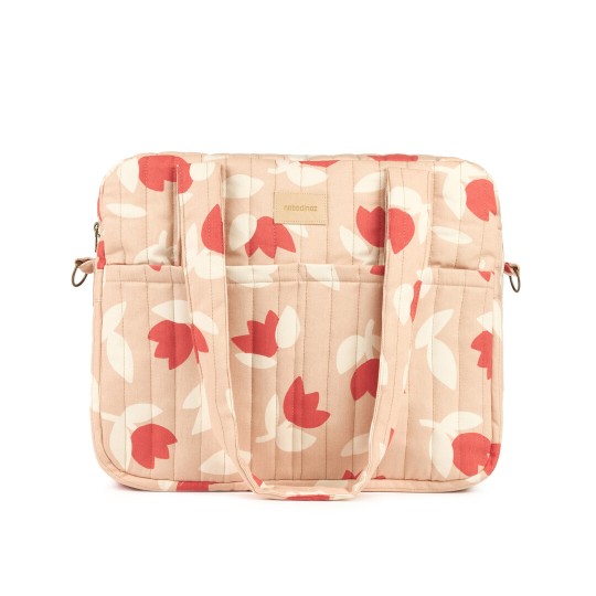 Nobodinoz - Borsa Organizer per Passeggino Hyde Park - 38x33x16 cm - Colori Nobodinoz: Red Tulips