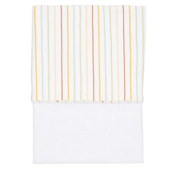 Little Dutch - Lenzuolo per culla 70x100cm - 100% Cotone - Colori Little Dutch: Vintage Sunny Stripes