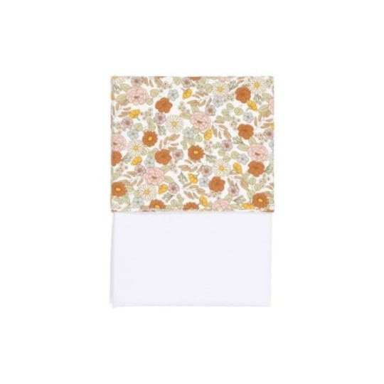 Little Dutch - Lenzuolo per culla 70x100cm - 100% Cotone - Colori Little Dutch: Vintage Little Flower