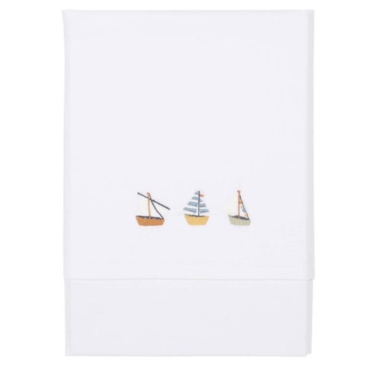 Little Dutch - Lenzuolo per culla 70x100cm - 100% Cotone - Colori Little Dutch: Sailors Bay White