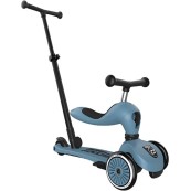Scoot & Ride - Monopattino a Triciclo con Barra di Spinta Highwaykick 1 Push and Go - Colore: Steel