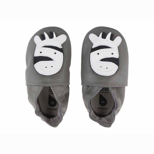 Bobux - Scarpina Soft Sole Tg. L - La cosa migliore dopo i piedi scalzi! - Colore Bobux: Zebra Grigia