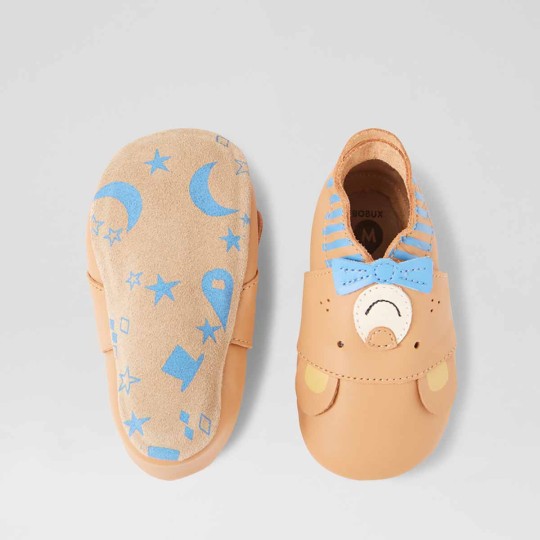 Bobux - Scarpina Soft Sole Tg. L - La cosa migliore dopo i piedi scalzi! - Colore Bobux: Smart Bear Biscuit